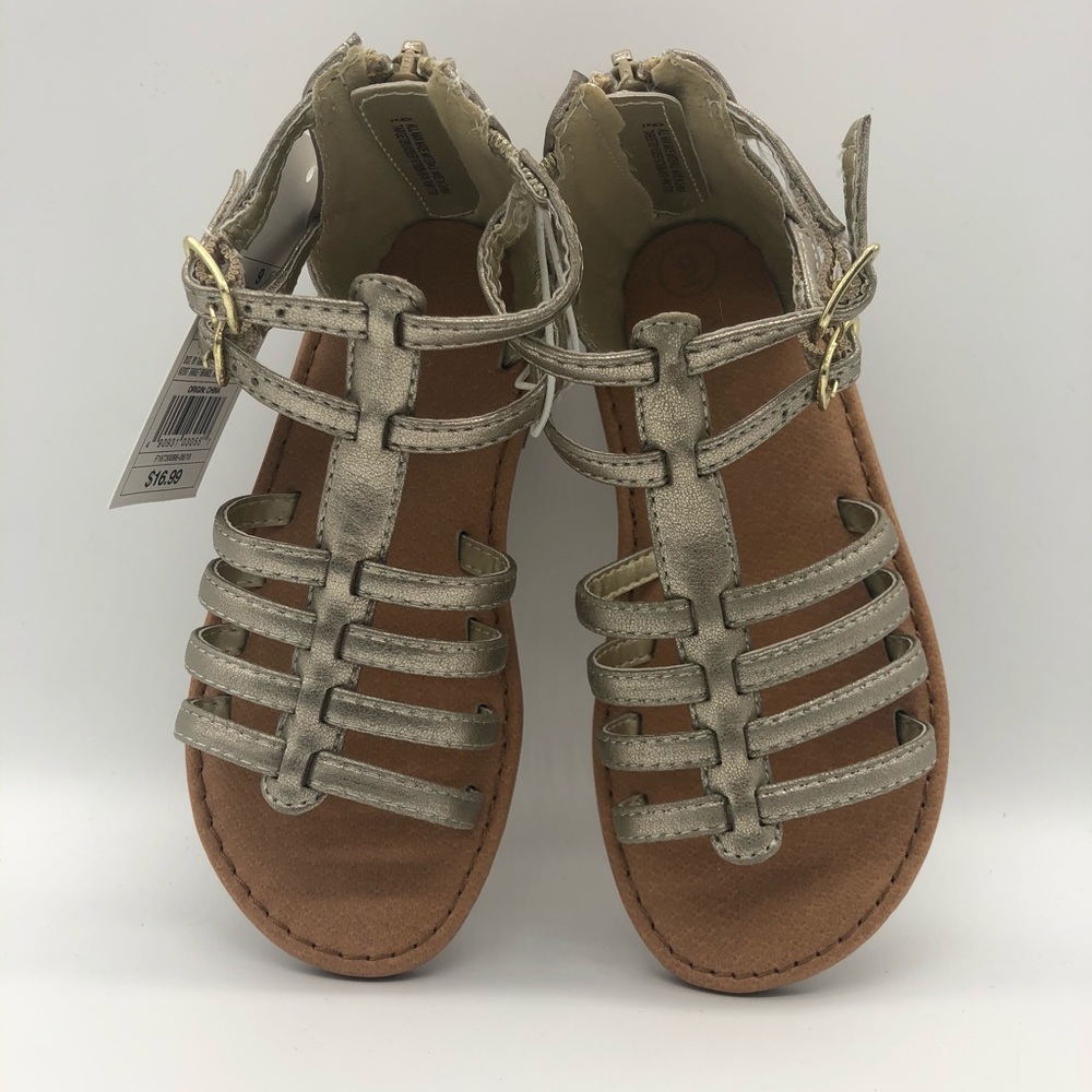 Cat & Jack Toddler Girls' Taylor Classic Gladiator Sandals Gold size 9 - Picture 6 of 12